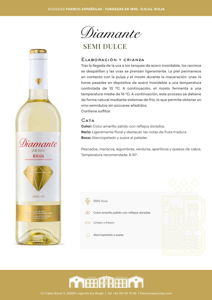 Spain (Rioja): Diamante Sweet White (75cl) [D015]