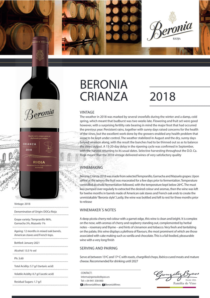 BERONIA CRIANZA 75cl [D107]