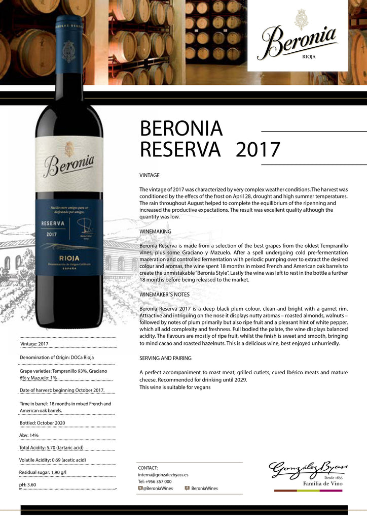 BERONIA RESERVA 75cl [D108]