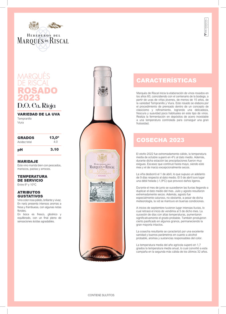 Marques de Riscal Primer Rose 75cl [D193]