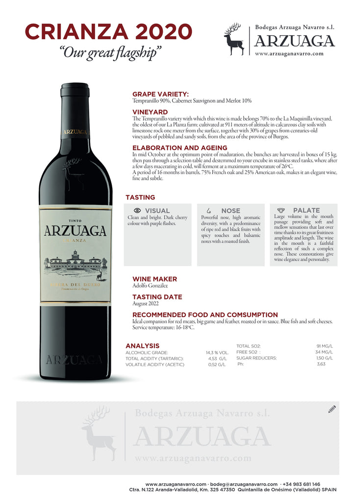 ARZUAGA CRIANZA 75cl [D208]