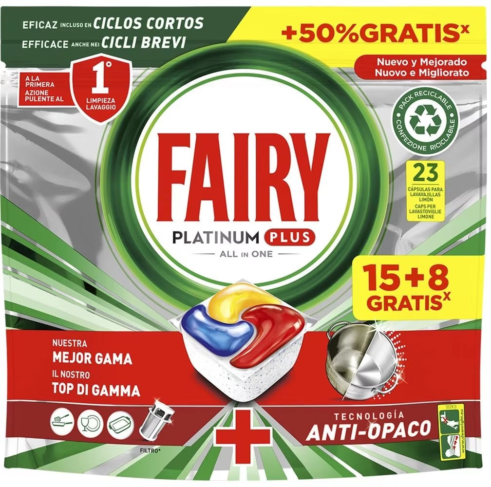 Dishwasher Fairy Tablets Platinum 15+8 Pods 1 packet  [CBAFD02]