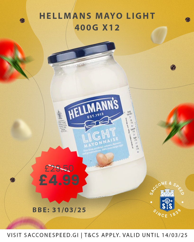 Hellmans Mayo Light 400g x12 [HELML02]