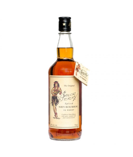 Rum: Sailor Jerry Spiced Caribbean Rum (1Ltr) [L030]